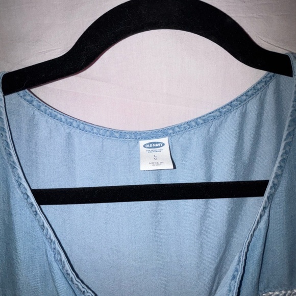 Old Navy Light Blue Midi Dress with White Embroidery - Picture 2 of 9